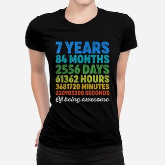 7 Years Old 7Th Birthday Shirt Vintage Retro Countdown Women T-shirt | Crazezy