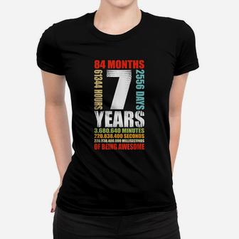 7Th Birthday 7 Year Old Boys Girls Kids Party Being Awesome Women T-shirt | Crazezy UK