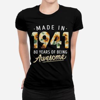 80 Years Old Girl Gifts 80Th Birthday Made Born 1941 Women Women T-shirt | Crazezy