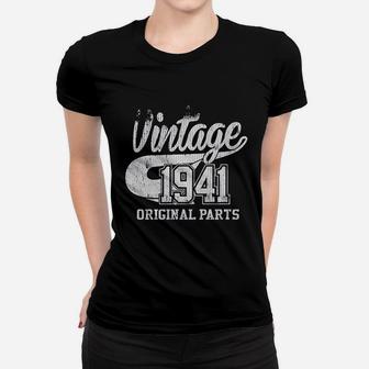 80Th Birthday For Men Vintage 1941 Original Parts Distressed Women T-shirt | Crazezy