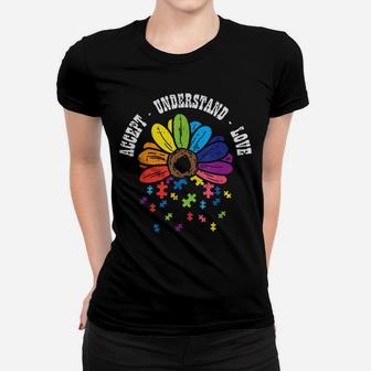 Accept Understand Love Flower Puzzle Autism Awareness Mom Women T-shirt | Crazezy