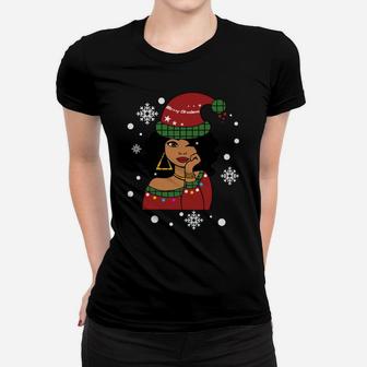 African American Christmas Santa Claus Sweatshirt Women T-shirt | Crazezy