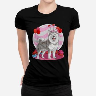 Alaskan Malamute Heart Valentine Day Decor Women T-shirt - Monsterry