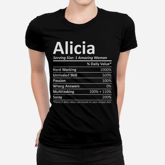 Alicia Nutrition Personalized Name Funny Christmas Gift Idea Women T-shirt | Crazezy UK