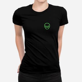 Alien Space Green Ufo Scifi Retro 70S Pocket Size Women T-shirt | Crazezy