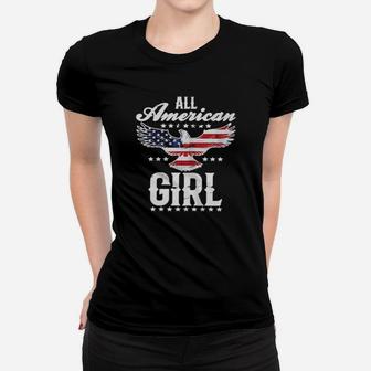 All American Girl 4Th Of July Patriotic Eagle Flag Women T-shirt - Monsterry