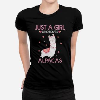 Alpaca Llama Animal Lover Gift Just A Girl Who Loves Alpacas Women T-shirt | Crazezy CA