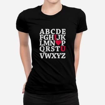 Alphabet Abc I Love You Heart Valentines Day Women T-shirt - Monsterry