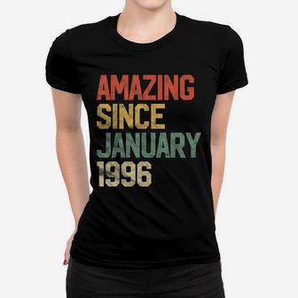 Amazing Since January 1996 25Th Birthday Gift 25 Year Old Women T-shirt | Crazezy