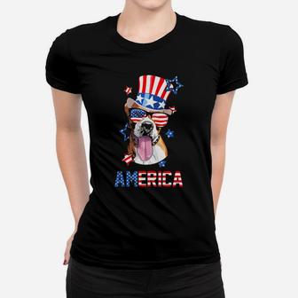 America Boxer Dog Owner 4Th Of July Usa Flag Women T-shirt - Monsterry