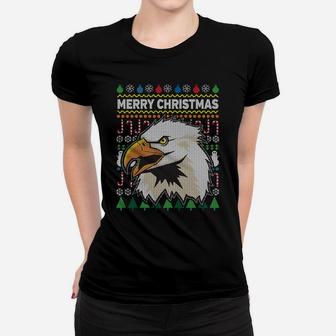 American Bald Eagle Merry Christmas Ugly Xmas Design Sweatshirt Women T-shirt | Crazezy UK