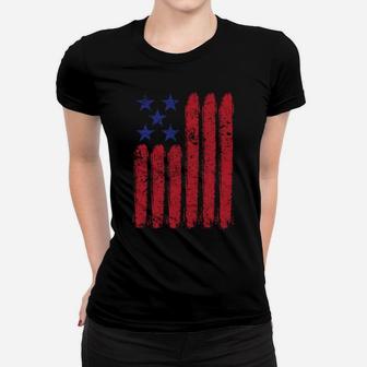 American Flag 4Th Of July Patriotic Distressed Usa Flag Women T-shirt | Crazezy