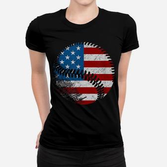 American Flag Baseball Apparel - Baseball Women T-shirt | Crazezy