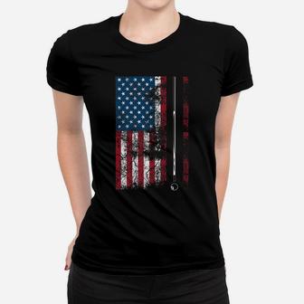 American Flag Billiard Stick Cute Table Game Funny Usa Gift Women T-shirt | Crazezy DE