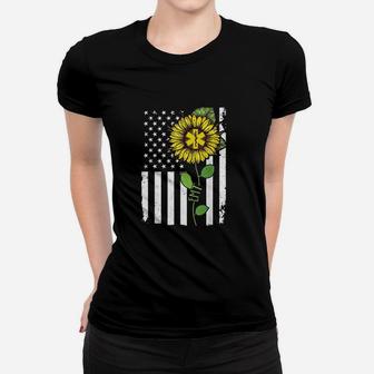 American Flag Emt Sunflower Women T-shirt | Crazezy AU