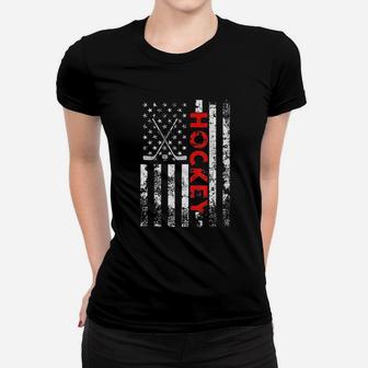 American Flag Hockey Women T-shirt | Crazezy