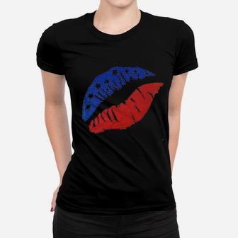 American Flag Lips Women T-shirt | Crazezy