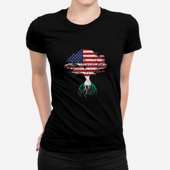 American Flag Nigerian Roots Nigeria Gifts Women T-shirt | Crazezy