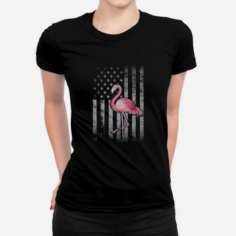 American Flag Pink Flamingo Patriotic 4th Of July Shirt Women T-shirt - Thegiftio UK
