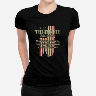 American Flag Tree Climber Tree Trimmer Arborist Women T-shirt | Crazezy