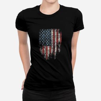 American Flag Women Men Distressed Patriotic Usa Women T-shirt | Crazezy
