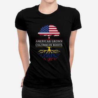American Grown With Colombian Roots - Colombia Women T-shirt | Crazezy