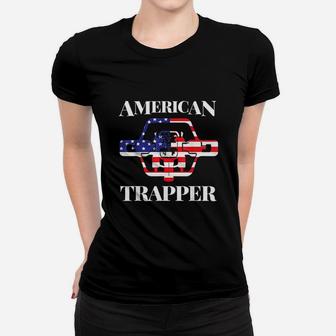 American Trapper Usa Flag Trapping Women T-shirt | Crazezy