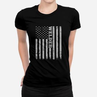 American Welder Proud Welding Flag Women T-shirt - Thegiftio UK