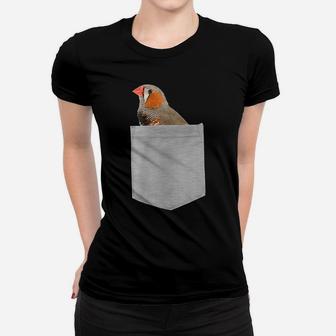 Animal In Your Pocket Funny Beautiful Bird, Zebra Finch Peek Women T-shirt | Crazezy