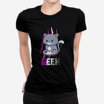 Asexual Geek Nerd Pride Lgbt Video Game Lovers Gift Cat Women T-shirt | Crazezy