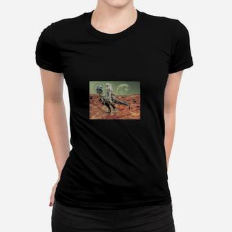 Astronaut Dinosaur On Mars Women T-shirt - Monsterry