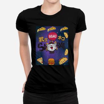 Astronaut Space Cat Samurai Taco Pizza Burger Kitten Pet Women T-shirt | Crazezy