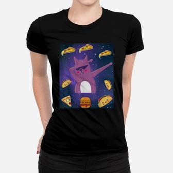 Astronaut Space Dabbing Cat Taco Pizza Burger Kitten Pet Women T-shirt | Crazezy