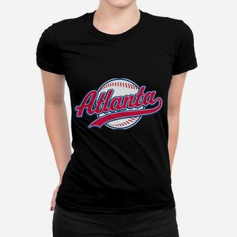 Atlanta Tee Vintage Baseball Throwback Retro Design Women T-shirt | Crazezy AU