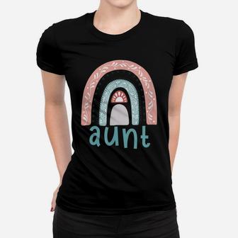Aunt Boho Rainbow Design Funny Gift Water Color Women T-shirt | Crazezy CA