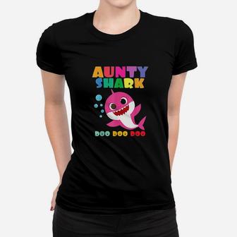 Aunty Shark Doo Doo Funny Baby Mommy Women T-shirt - Thegiftio UK
