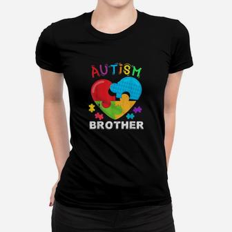 Autism Awareness Month For Brother Big Puzzle Heart Women T-shirt - Monsterry UK