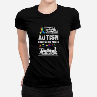 Autism Awareness Month Puzzles Train Women T-shirt - Monsterry