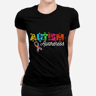 Autism Ribbon Autism Awareness Autistic Autism Moms Women T-shirt - Monsterry