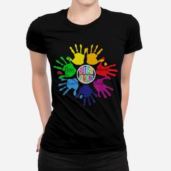 Autism Strong Hands - Autism Awareness Day Tee Gift Women T-shirt | Crazezy UK