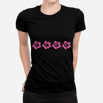 Awesome Hawaiian Pink Hibiscus Flowers Rose Mallow Sweatshirt Women T-shirt | Crazezy DE
