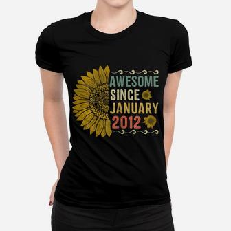 Awesome January 2012 Flowers 8 Years Old 8Th Birthday Gift Women T-shirt | Crazezy