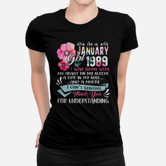 Awesome Since 1989 32Nd Birthday I'm A January Girl 1989 Women T-shirt | Crazezy