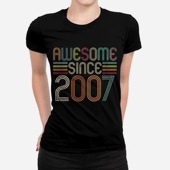Awesome Since 2007 14Th Birthday Vintage 14 Year Old Youth Women T-shirt | Crazezy DE