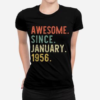 Awesome Since January 1956 65Th Gift Birthday 65 Years Old Women T-shirt | Crazezy UK