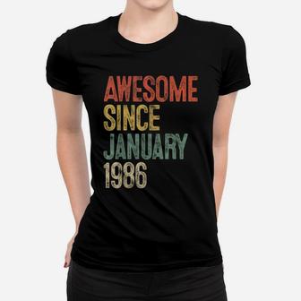 Awesome Since January 1986 35Th Birthday Gift 35 Year Old Women T-shirt | Crazezy CA