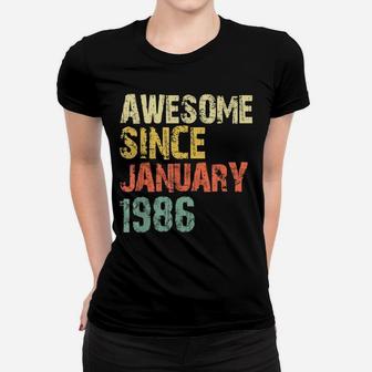 Awesome Since January 1986 35Th Birthday Gift 35 Years Old Women T-shirt | Crazezy AU