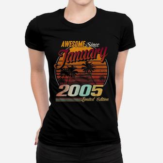 Awesome Since January 2005 15Th Birthday Gift 15 Years Women T-shirt | Crazezy