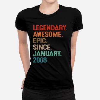 Awesome Since January 2008 13Th Birthday Gift 13 Years Old Women T-shirt | Crazezy DE