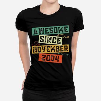 Awesome Since November 2004 17Th Birthday Retro Women T-shirt | Crazezy